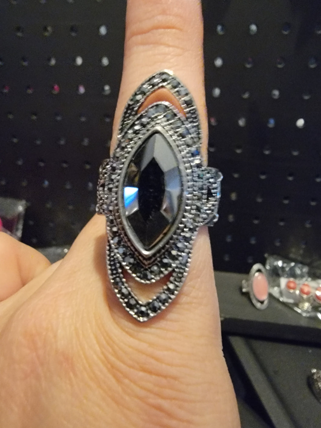 Hematite Knuckle to Knuckle Ring