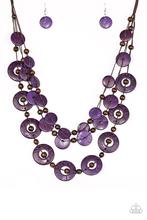 Catalina Coastin - Purple Wood Necklace - Paparazzi