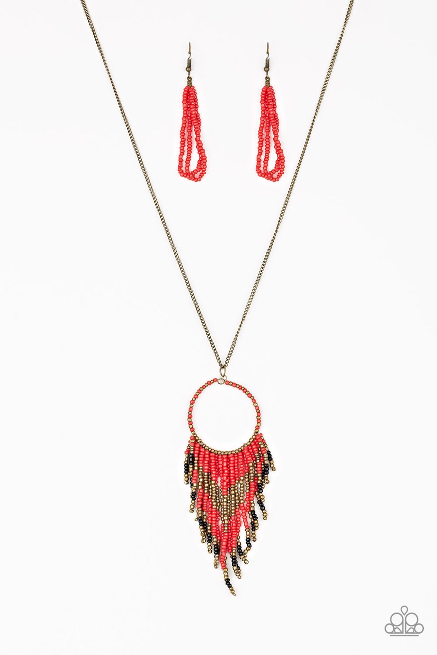 Badlands Beauty - Red Seed Bead Necklace - Paparazzi Accessories