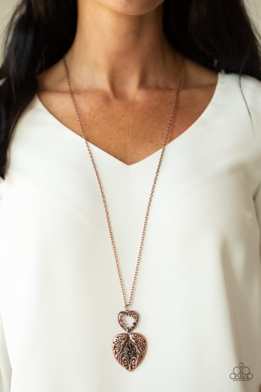 Garden Lovers - Copper Heart Necklace - Paparazzi