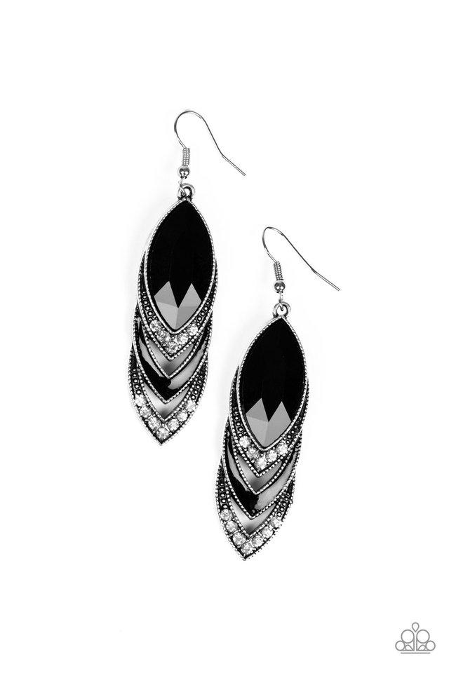 High-End Highness - Black Earrings - Paparazzi Accessories