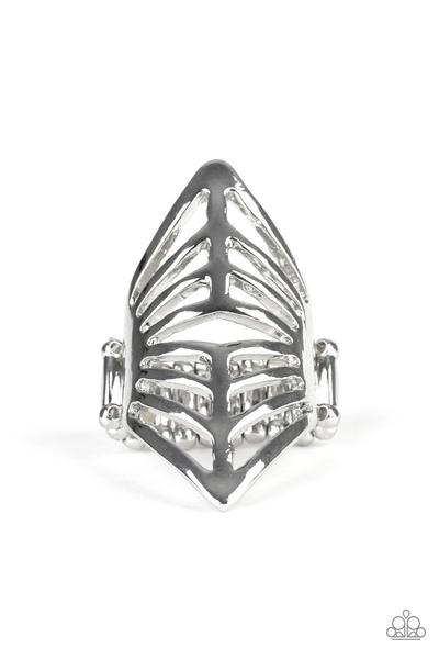 Deco Defender - Silver Paparazzi Ring
