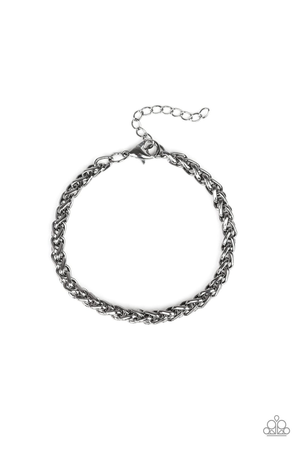 KNOCKED IT OUT OF THE PARK - BLACK GUNMETAL CHAIN URBAN BRACELET - PAPARAZZI