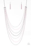 Radical Rainbows - Pink - Silver Chains - Necklace & 