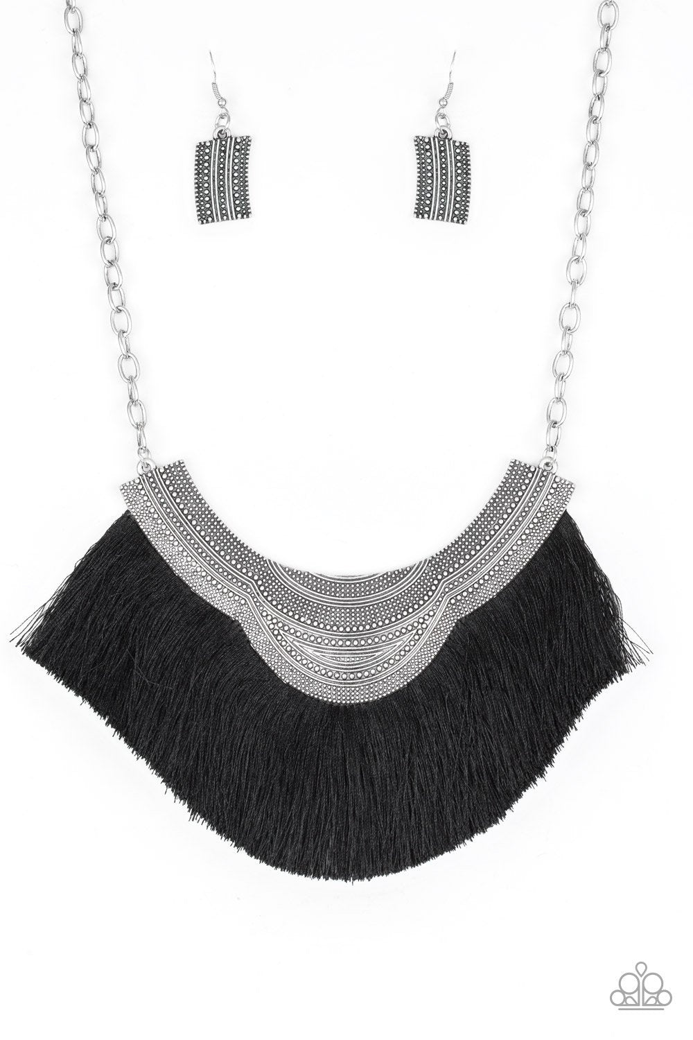 My PHARAOH Lady - Black Thread Fringe - Necklace