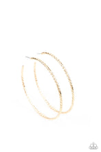 Load image into Gallery viewer, VOLUPTUOUS VOLUME - GOLD TEXTURED HOOP EARRINGS - PAPARAZZI
