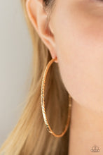 Load image into Gallery viewer, VOLUPTUOUS VOLUME - GOLD TEXTURED HOOP EARRINGS - PAPARAZZI
