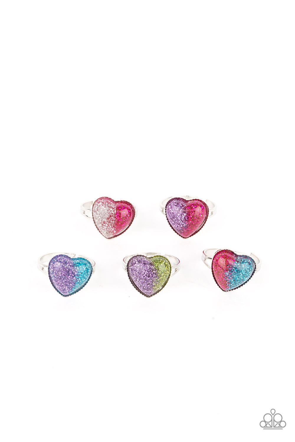 SS Glittery Heart Ring Set K3 #3