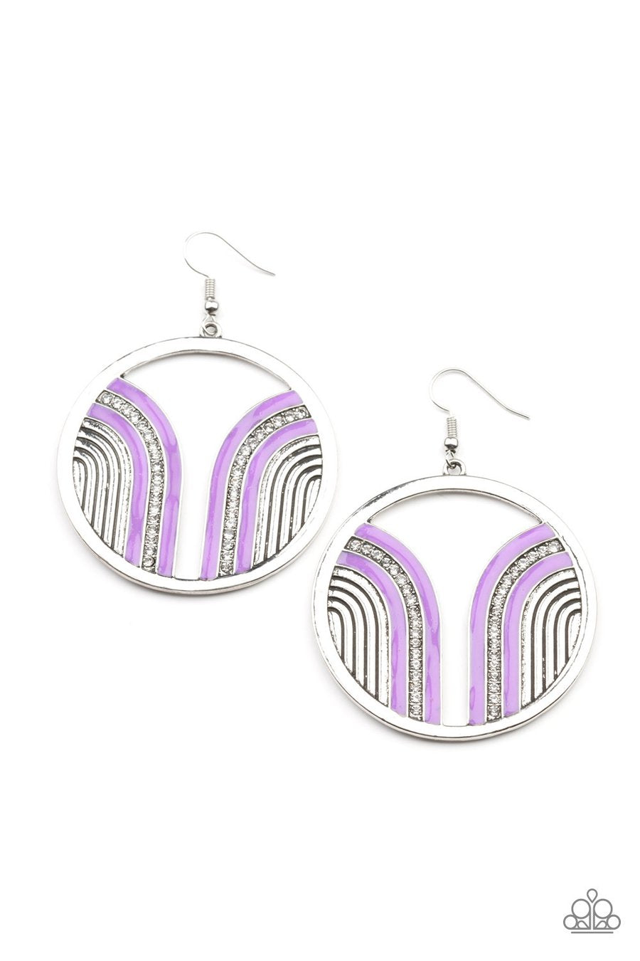 Delightfully Deco - Purple ♥ Earrings