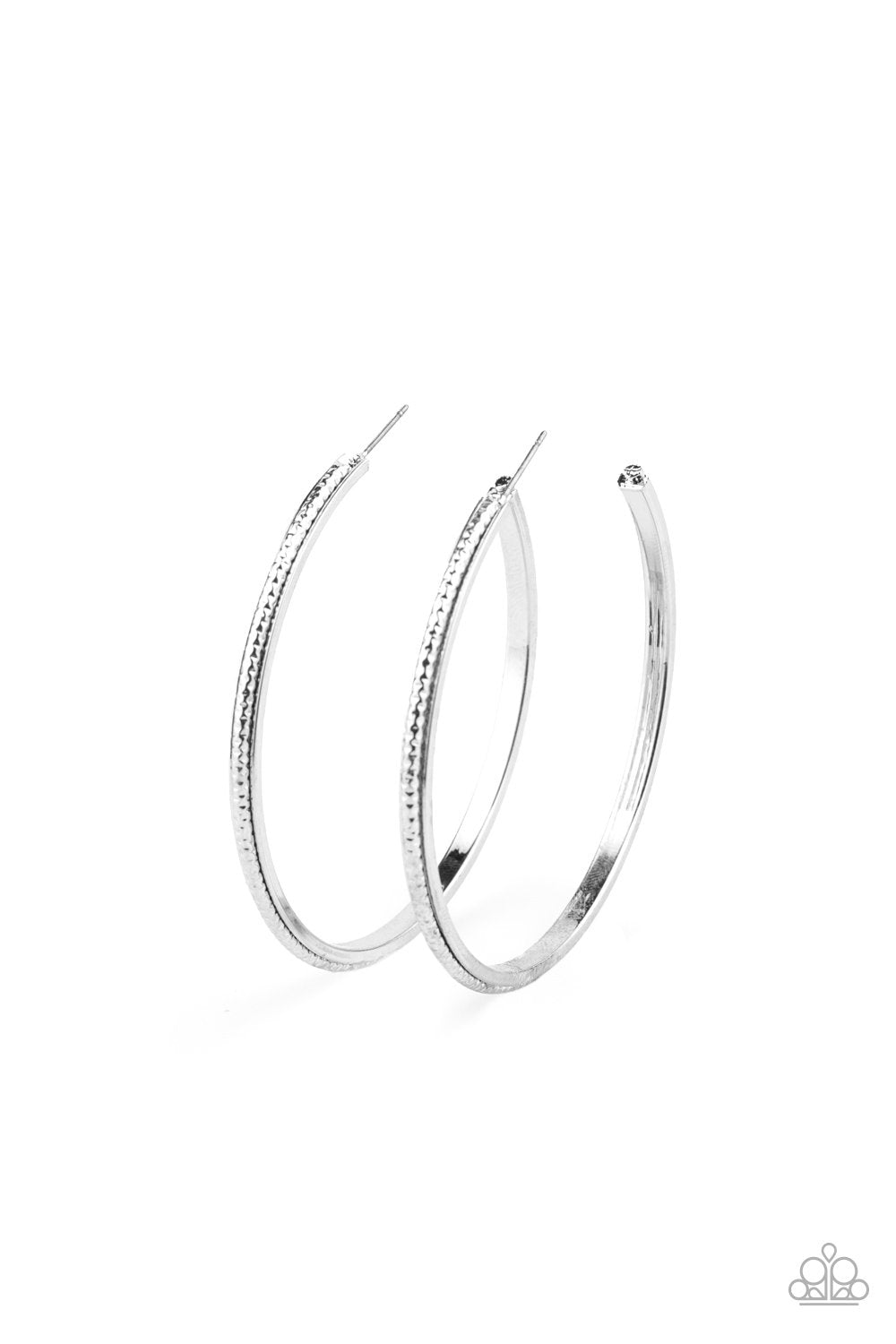 Sultry Shimmer - Silver - Hoop Earrings