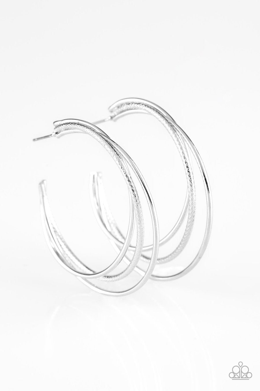 Jumpin Through Hoops- Silver Earrings- Paparazzi Accessories