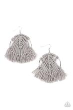 Load image into Gallery viewer, All About Macrame - silver - Paparazzi earrings
