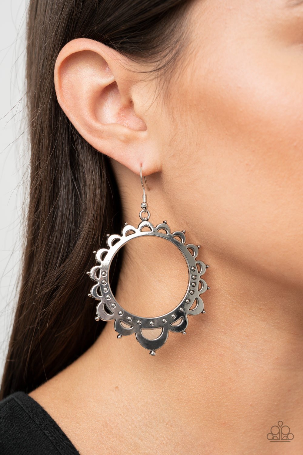 Casually Capricious - silver - Paparazzi earrings