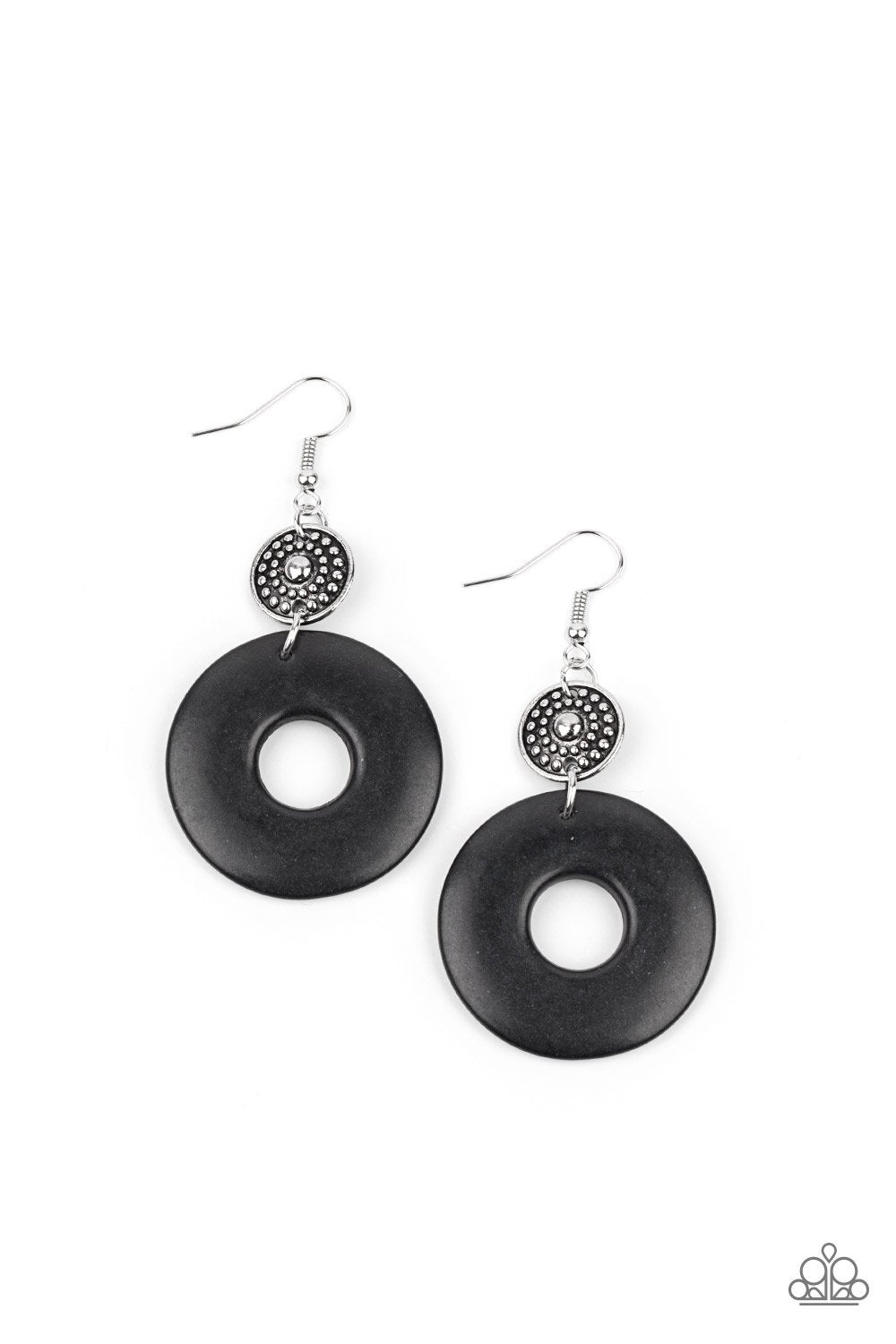 Earthy Epicenter - black - Paparazzi earrings