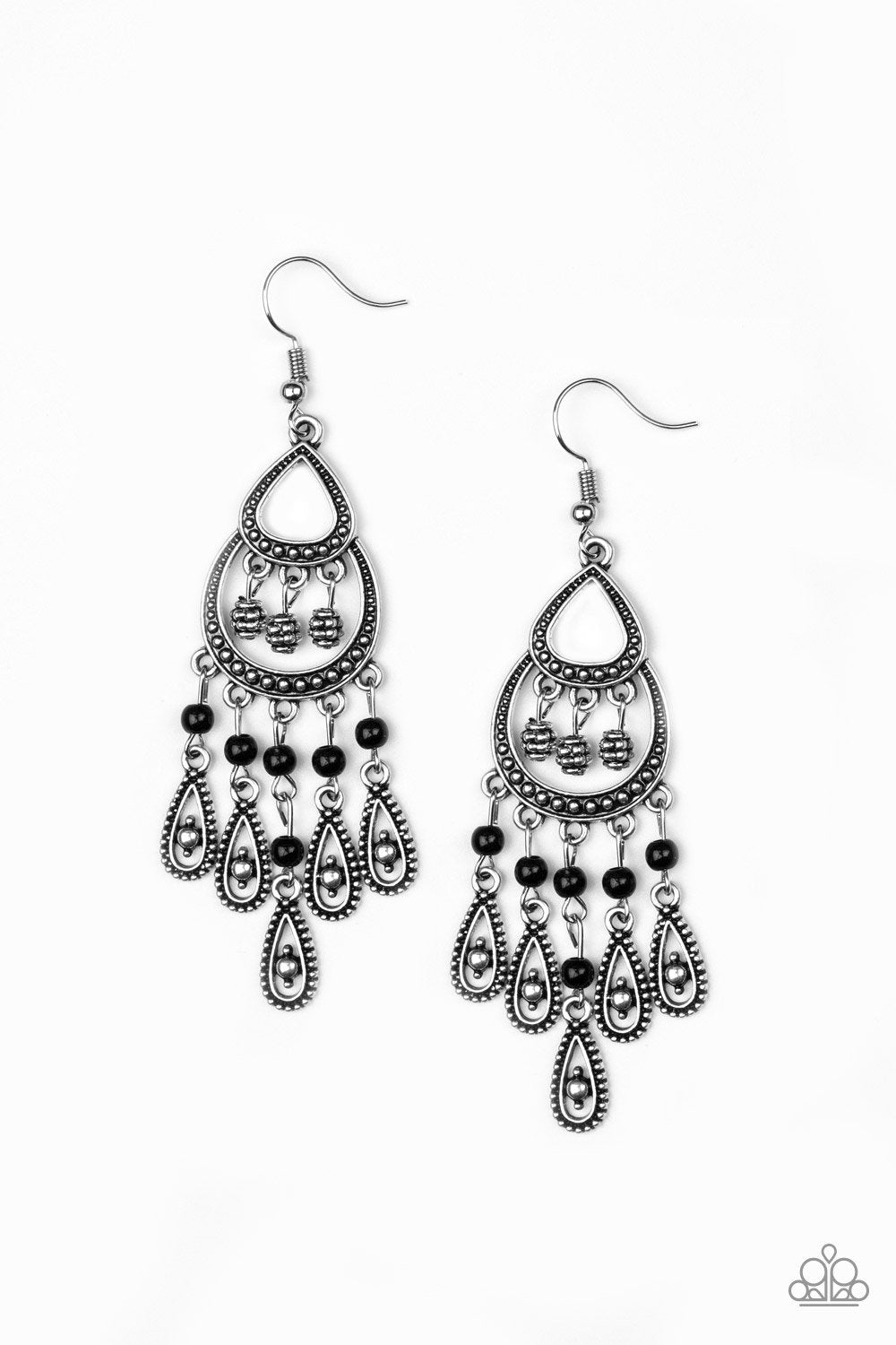 Eastern Excursion - black - Paparazzi earrings