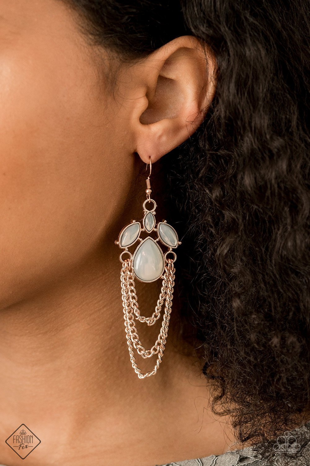 Opalescence Essence - rose gold - Paparazzi earrings
