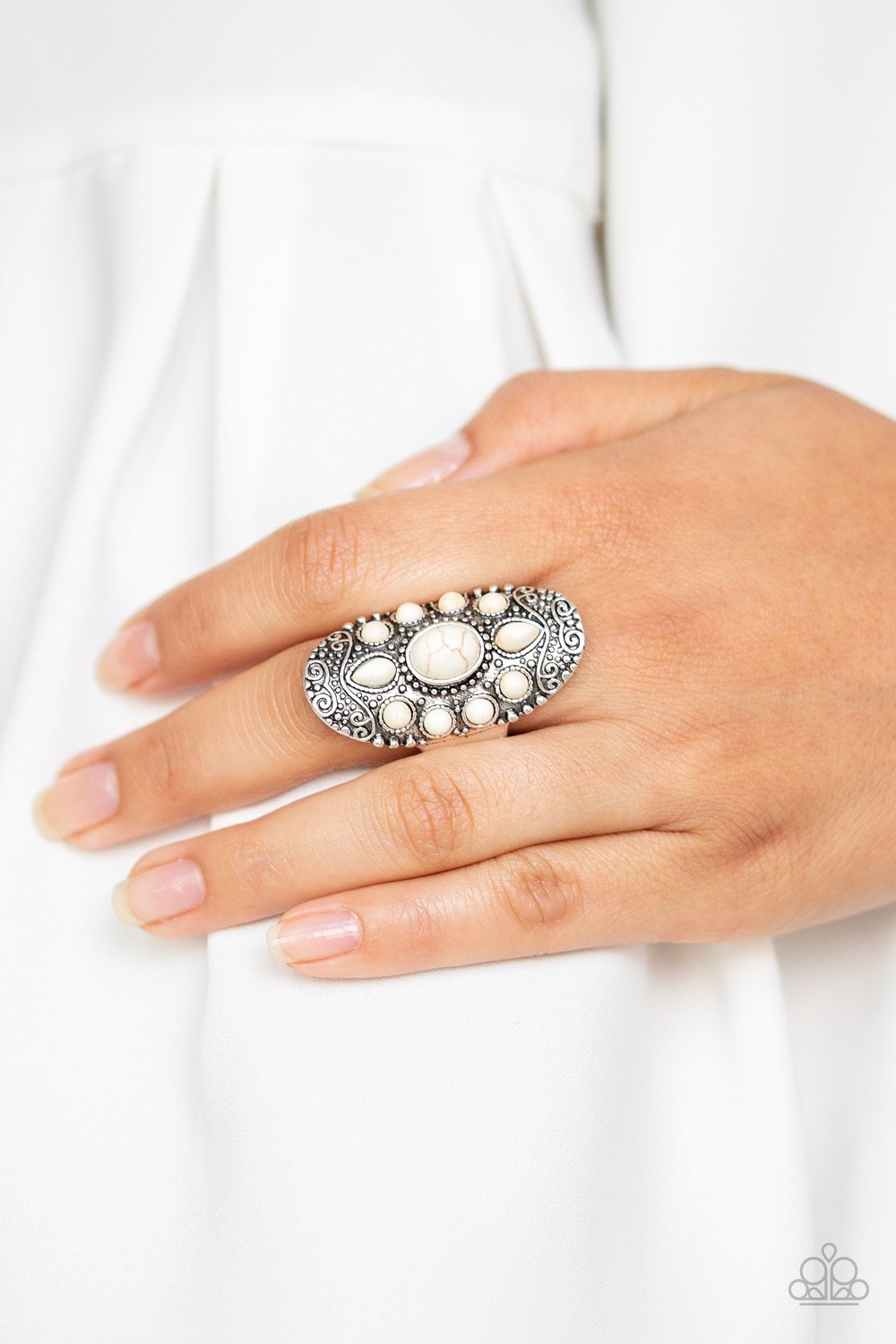 Stone Sunrise - white - Paparazzi ring 58